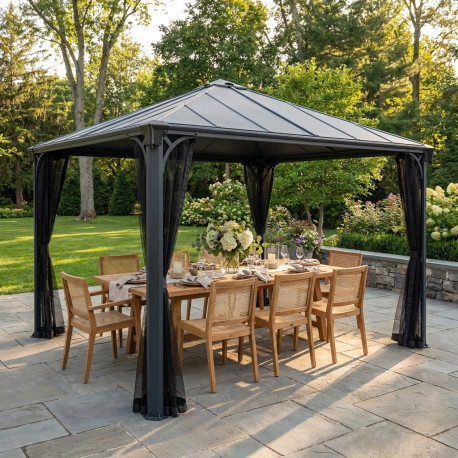 Pavillon Palermo 4300 aus Aluminium und Polycarbonat 429x429cm - CANOPIA by Palram