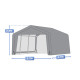 Zerlegbares Gartenhaus 3,7x3,7m - 13,69m² aus verzinktem Stahl + PES und Polyethylen in Grau - Jôbu