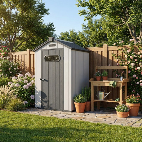 Gartenhaus aus Kunststoff DOCKER 1,24m² skylight + Boden - Jobu