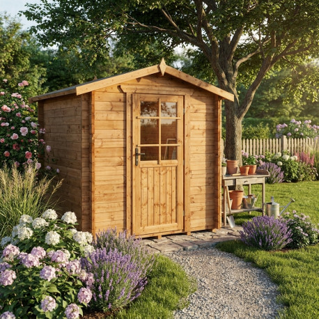 Gartenhaus aus Massivholz 4m² TOP 28mm kesseldruckimprägniert in Braun - Gardy Shelter