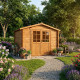 Gartenhaus aus Massivholz 6m² TOP 28mm kesseldruckimprägniert in Braun - Gardy Shelter