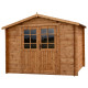 Gartenhaus aus Massivholz 6m² TOP 28mm kesseldruckimprägniert in Braun - Gardy Shelter