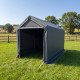 Zerlegbares Gartenhaus 3x1,8m - 5,4m² aus verzinktem Stahl + PES und Polyethylen in Grau - Jôbu
