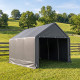 Zerlegbares Gartenhaus 3x3m - 9m² aus verzinktem Stahl + PES und Polyethylen in Grau - Jôbu