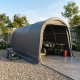 Zerlegbare Garage 6,1x3m - 18,3m² aus verzinktem Stahl + PES und Polyethylen in Grau - Jôbu