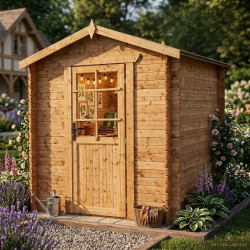 Gartenhaus aus Massivholz 4m² TOP 19mm kesseldruckimprägniert in Braun - Gardy Shelter