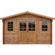Gartenhaus aus Massivholz 16m² TOP 44mm kesseldruckimprägniert in Braun - Gardy Shelter