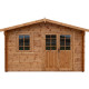 Gartenhaus aus Massivholz 12m² TOP 44mm kesseldruckimprägniert in Braun - Gardy Shelter