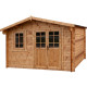 Gartenhaus aus Massivholz 12m² TOP 44mm kesseldruckimprägniert in Braun - Gardy Shelter