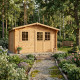 Gartenhaus aus Massivholz 12m² TOP 44mm kesseldruckimprägniert in Braun - Gardy Shelter