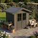Gartenhaus aus WPC 28mm in Dunkelgrau und Anthrazit 4,77m² PREMIUM mit Satteldach - Woodlife Garden