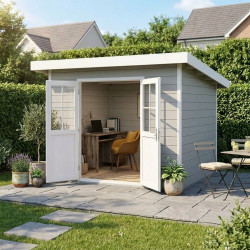 Gartenhaus aus WPC 28 mm, hellgrau, 302x302cm PREMIUM - Woodlife Garden