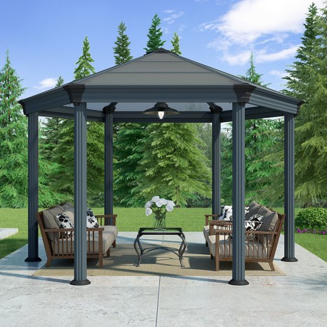 Pavillon Roma aus Aluminium und Polycarbonat 359x414,5cm - CANOPIA by Palram