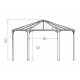 Pavillon Monaco aus Aluminium und Polycarbonat 450x390cm - CANOPIA by Palram