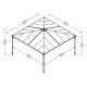 Pavillon Palermo 4300 aus Aluminium und Polycarbonat 429x429cm - CANOPIA by Palram