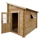 Gartenhaus 200x298cm PLUS aus Massivholz 28mm vorbehandelt in Braun Gardy Shelter