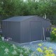 Gartenhaus aus Metall 340x319cm FIRST anthrazit + Verankerungskit X-METAL