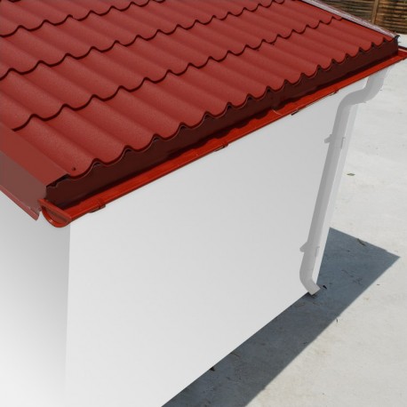 Ziegel aus Metall, rot - Montagefertiges Set für Woodlife Gartenhäuser 9m²