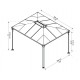 Pavillon Martinique 3600 aus Aluminium und Polycarbonat 360x296cm - CANOPIA by Palram