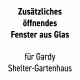 Zusätzliches, linksöffnendes Fenster aus Glas für das Gartenhaus Gardy Shelter 40mm unbehandelt